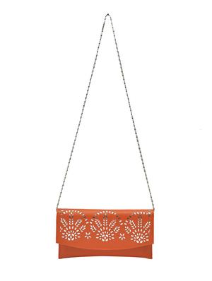 orange leatherette sling bag - 10580470 - Standard Image - 6