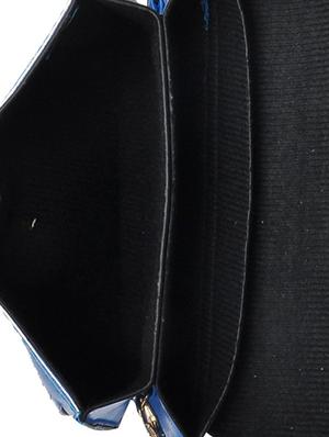 blue leatherette cut-out fringes sling bag - 10580547 - Standard Image - 3