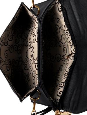 black leatherette sling bag - 10580609 - Standard Image - 3