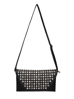 black leatherette sling bag - 10580609 - Standard Image - 6