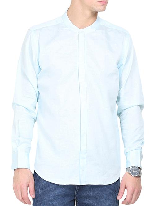 light blue cotton casual shirt - 10597135 - Very Small Image - 1
