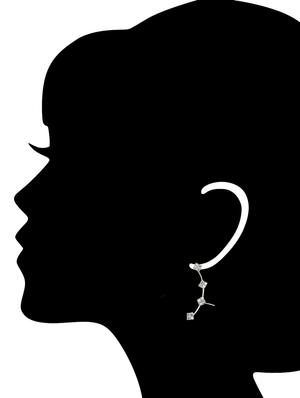 crystal studded metal alloy ear cuff - 1060018 - Standard Image - 3