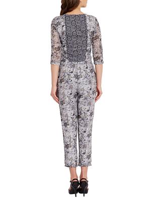 grey cotton full leg jumpsuit - 10604078 - Standard Image - 3