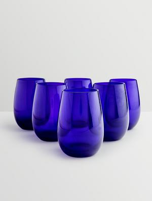 royal blue glass tumbler set (6 pcs) - 1060514 - Standard Image - 3