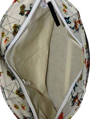 Multi fabric printed handbag - 10643033 - Standard Image - 3