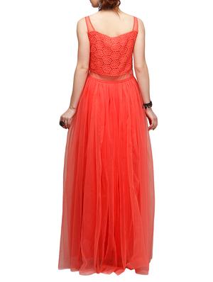 illusion neck gathered gown - 10648499 - Standard Image - 3