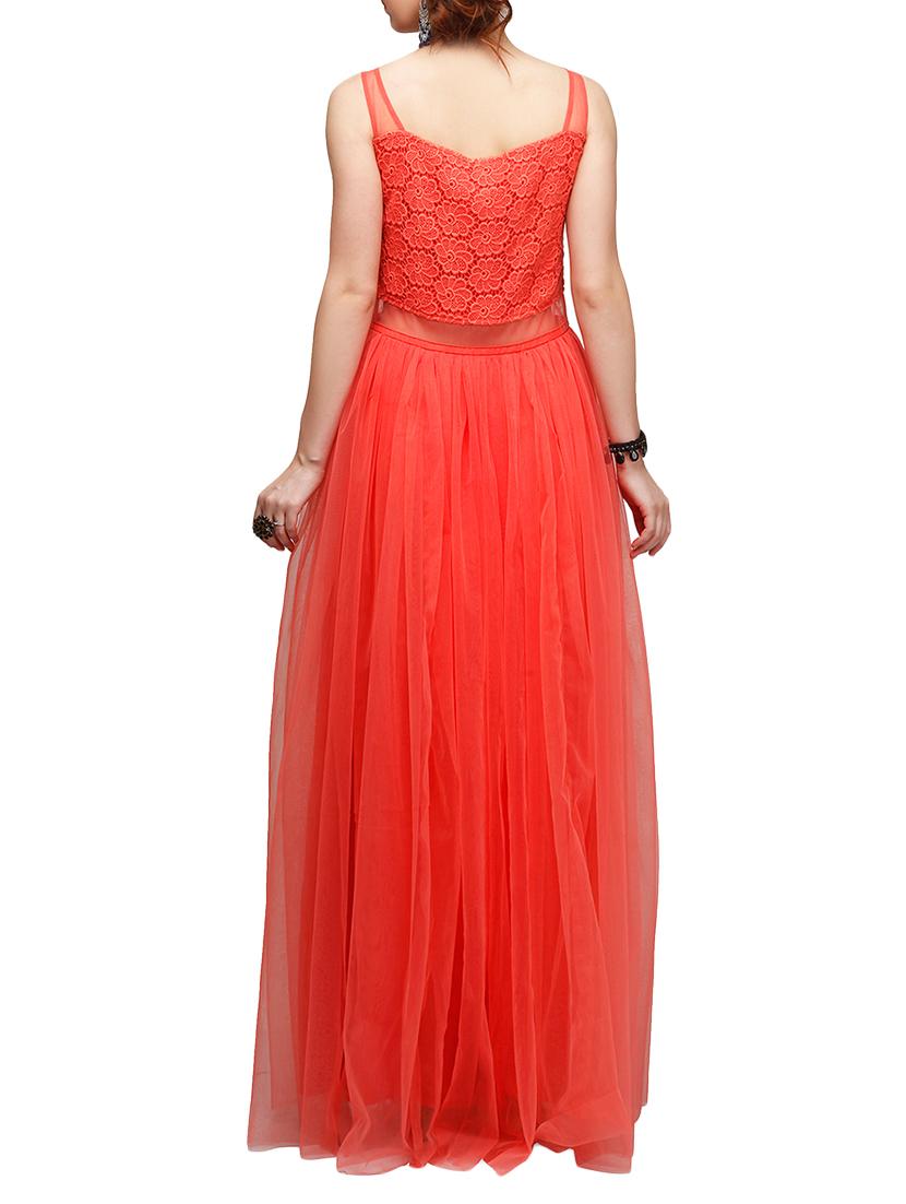 illusion neck gathered gown - 10648499 - Zoom Image - 3