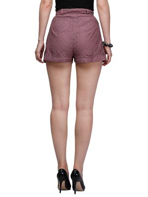 lilac pink lace shorts - 10648557 - Standard Image - 3