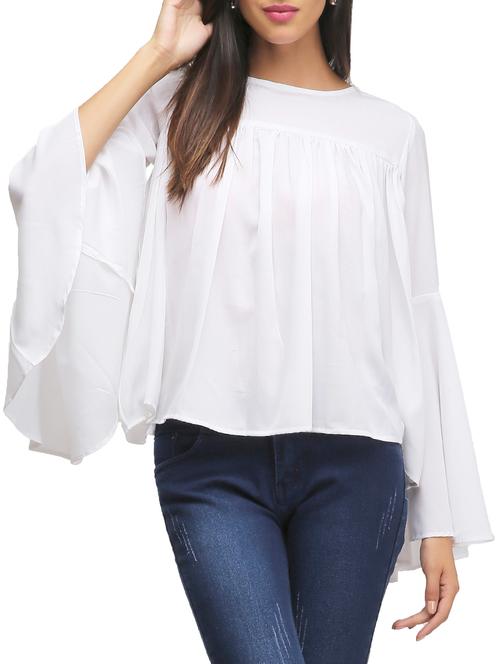 white poly crepe top - 10650104 - Very Small Image - 1