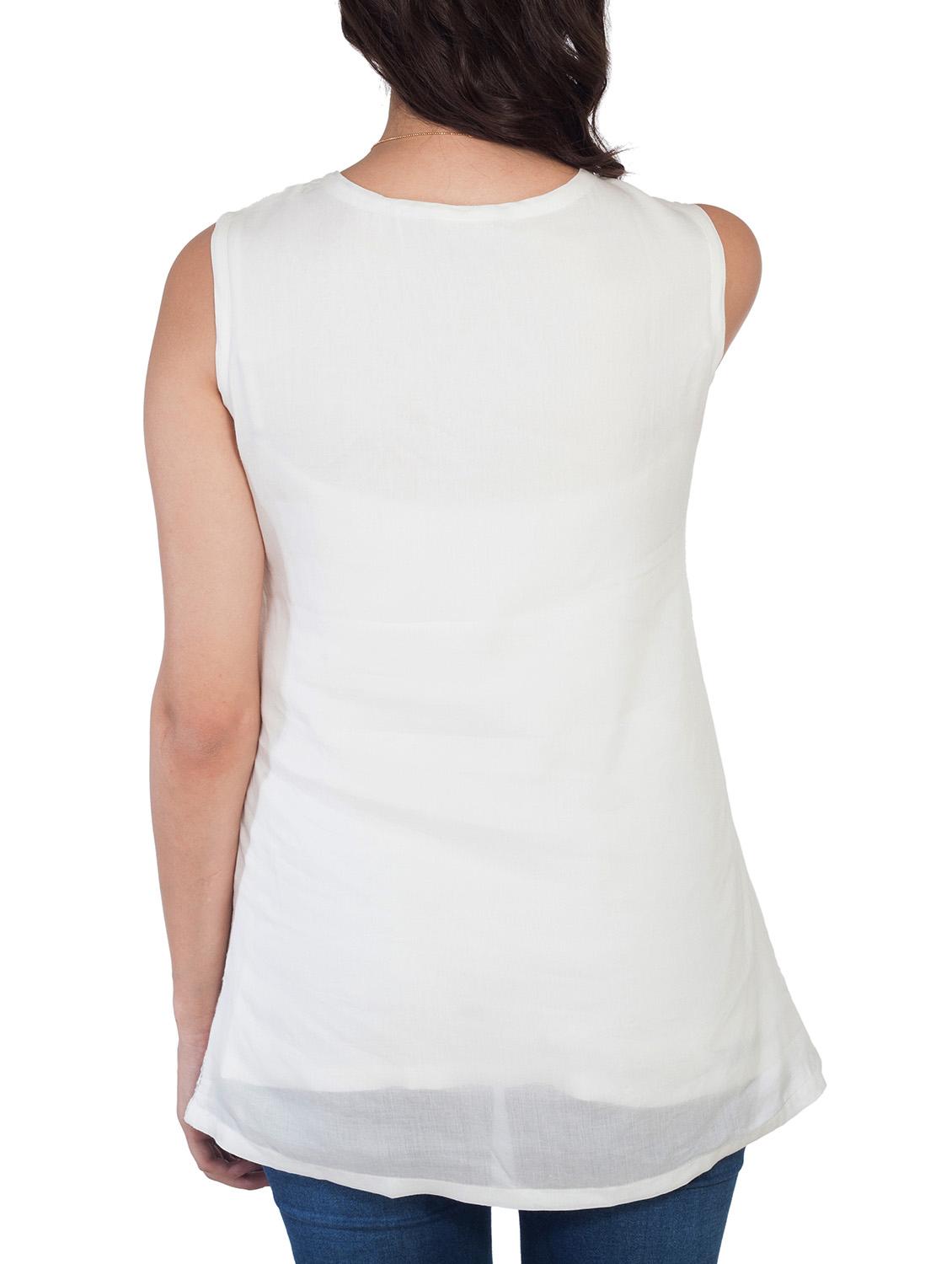 white cotton regular top - 10656301 - Zoom Image - 3