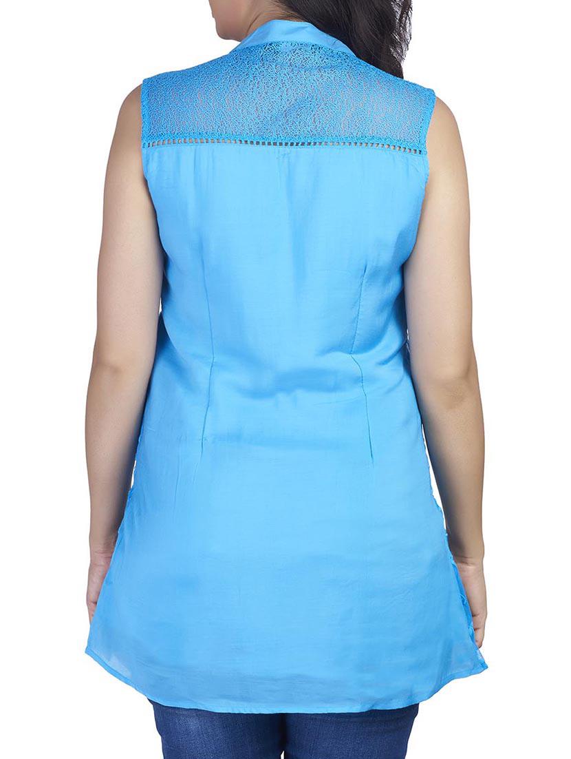 blue cotton regular shirt - 10656335 - Zoom Image - 3