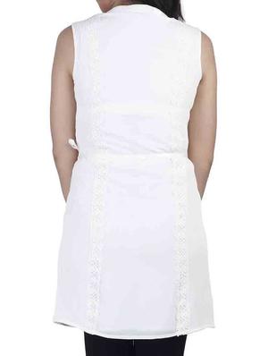 off white crepe tunic - 10656343 - Standard Image - 3