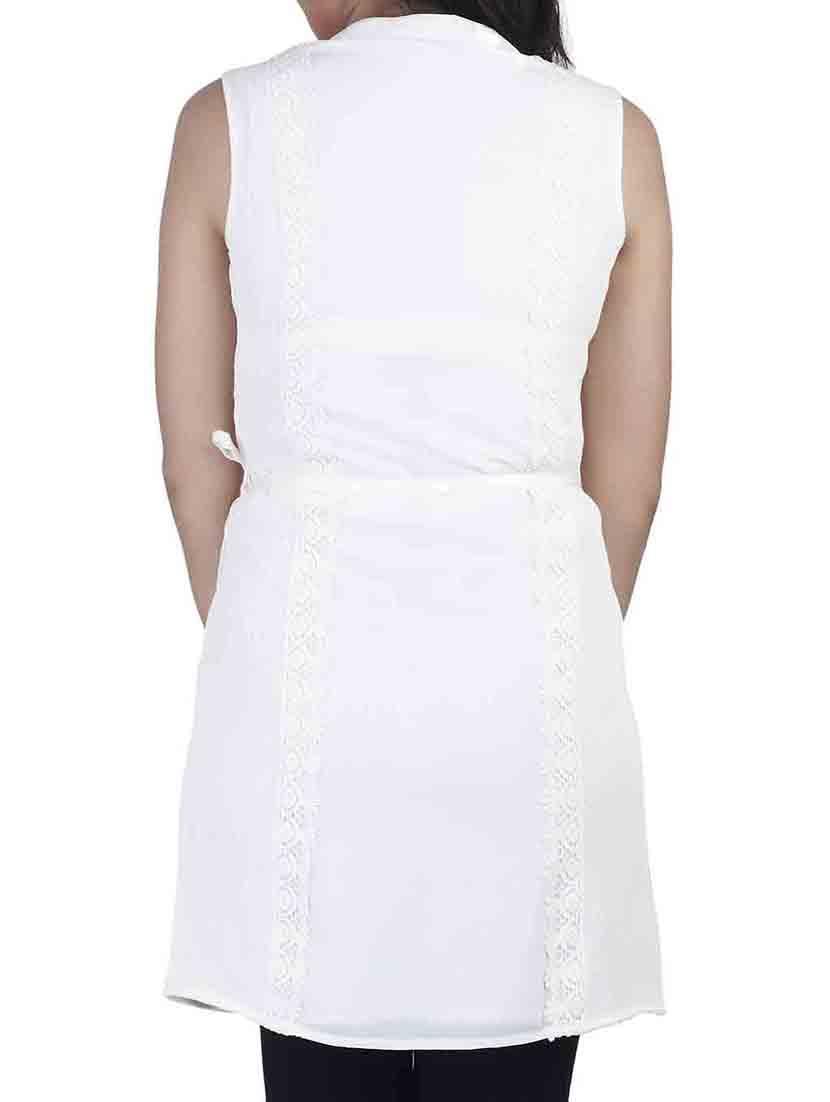 off white crepe tunic - 10656343 - Zoom Image - 3