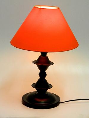 Red Metal And Fabric Table Lamp - 1066902 - Standard Image - 3