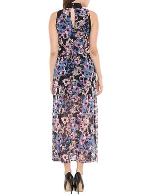 blue polyester maxi dress - 10681699 - Standard Image - 3