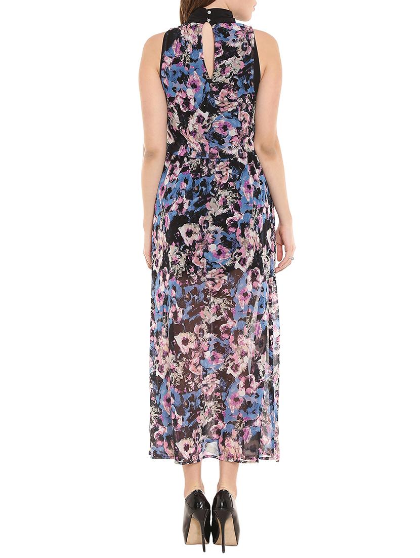 blue polyester maxi dress - 10681699 - Zoom Image - 3