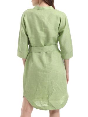 green linen dress - 10700559 - Standard Image - 3