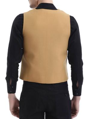brown linen waist coat - 10700961 - Standard Image - 3