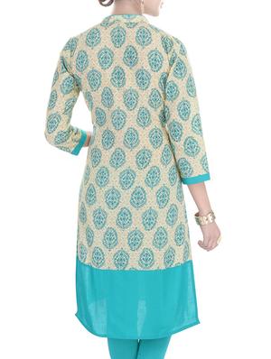 blue cotton kurta - 10710761 - Standard Image - 3