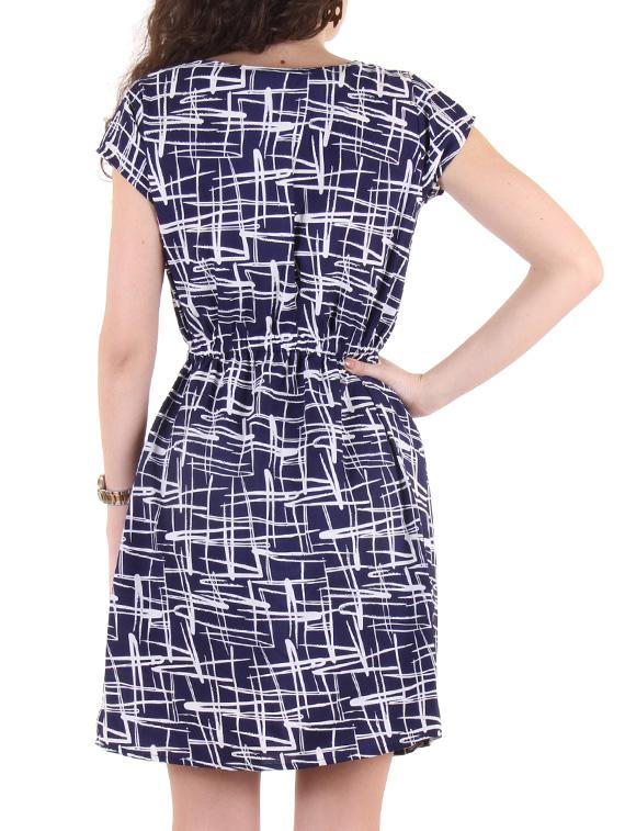 navy blue poly crepe dress - 10720028 - Zoom Image - 3