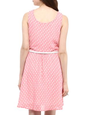 polka dot belted a-line dress - 10742902 - Standard Image - 3