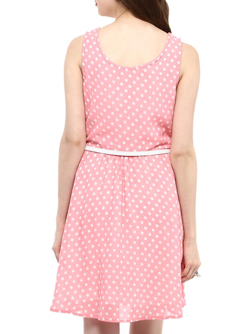 polka dot belted a-line dress - 10742902 - Zoom Image - 3