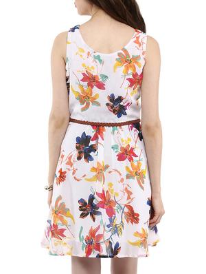 round neck belted dress - 10742903 - Standard Image - 3