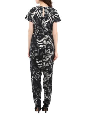 overlap neck full leg jumpsuit - 10742927 - Standard Image - 3