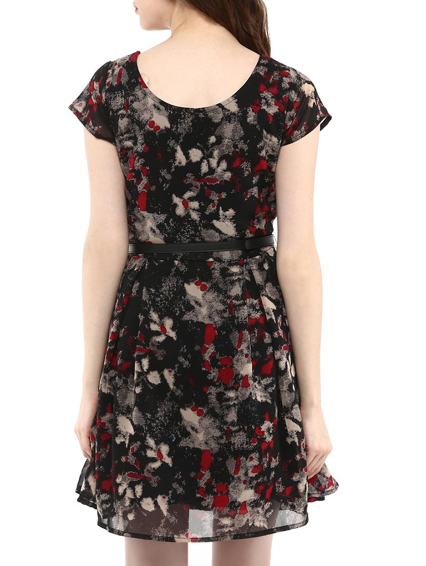 black printed casual dress - 10742930 - Zoom Image - 3