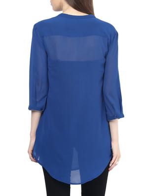 blue polyester top - 10743175 - Standard Image - 3