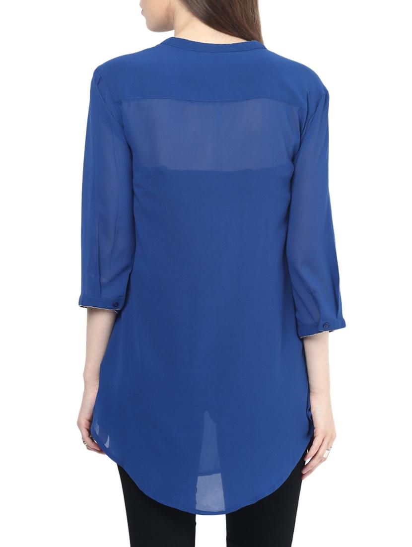 blue polyester top - 10743175 - Zoom Image - 3