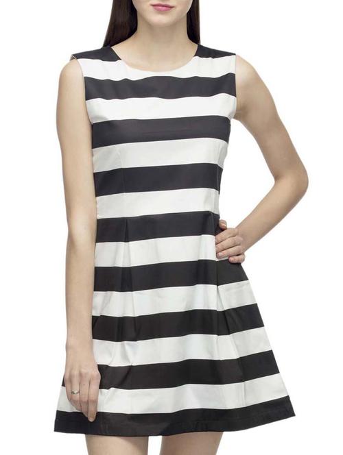 black cotton a-line dress - 10743723 - Standard Image - 1