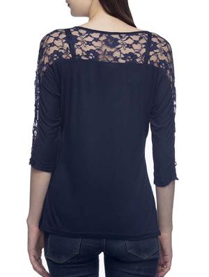 navy blue viscose crop top - 10743732 - Standard Image - 3