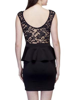 floral mesh laced peplum dress - 10743742 - Standard Image - 3