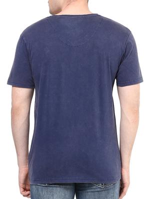 blue cotton chest print t-shirt - 10795170 - Standard Image - 3