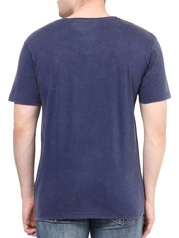blue cotton chest print t-shirt - 10795170 - Zoom Image - 3