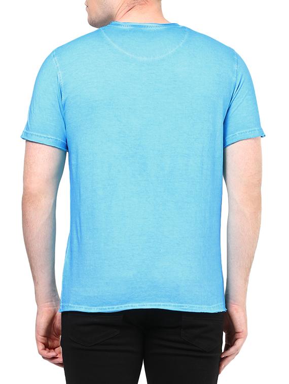 blue cotton pocket t-shirt - 10795181 - Zoom Image - 3