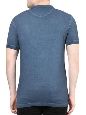 solid navy blue cotton t-shirt - 10795199 - Standard Image - 3
