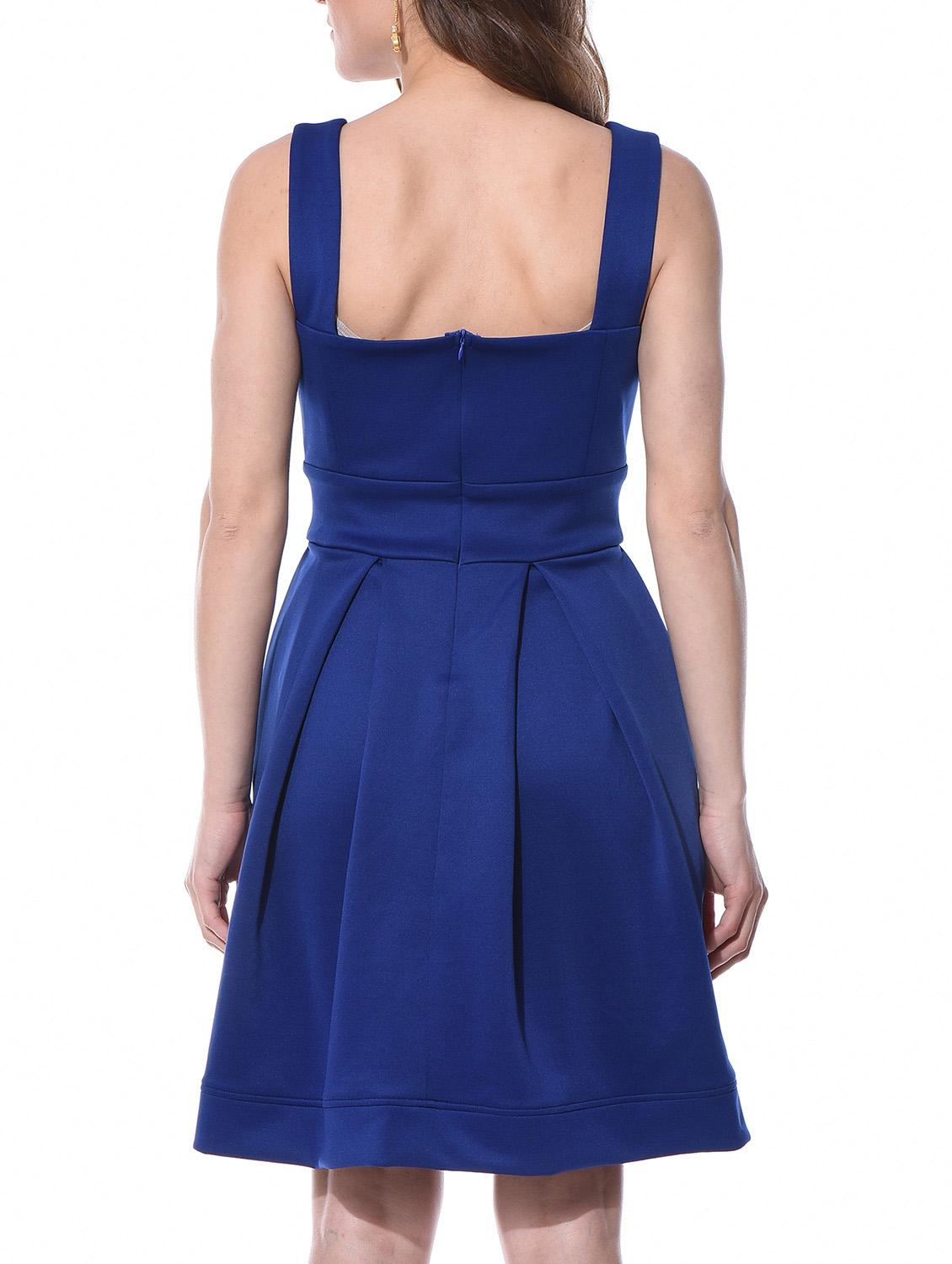 blue polyester fit & flare dress - 10805971 - Zoom Image - 3