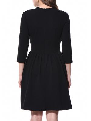 black polyester fit & flare dress - 10805978 - Standard Image - 3