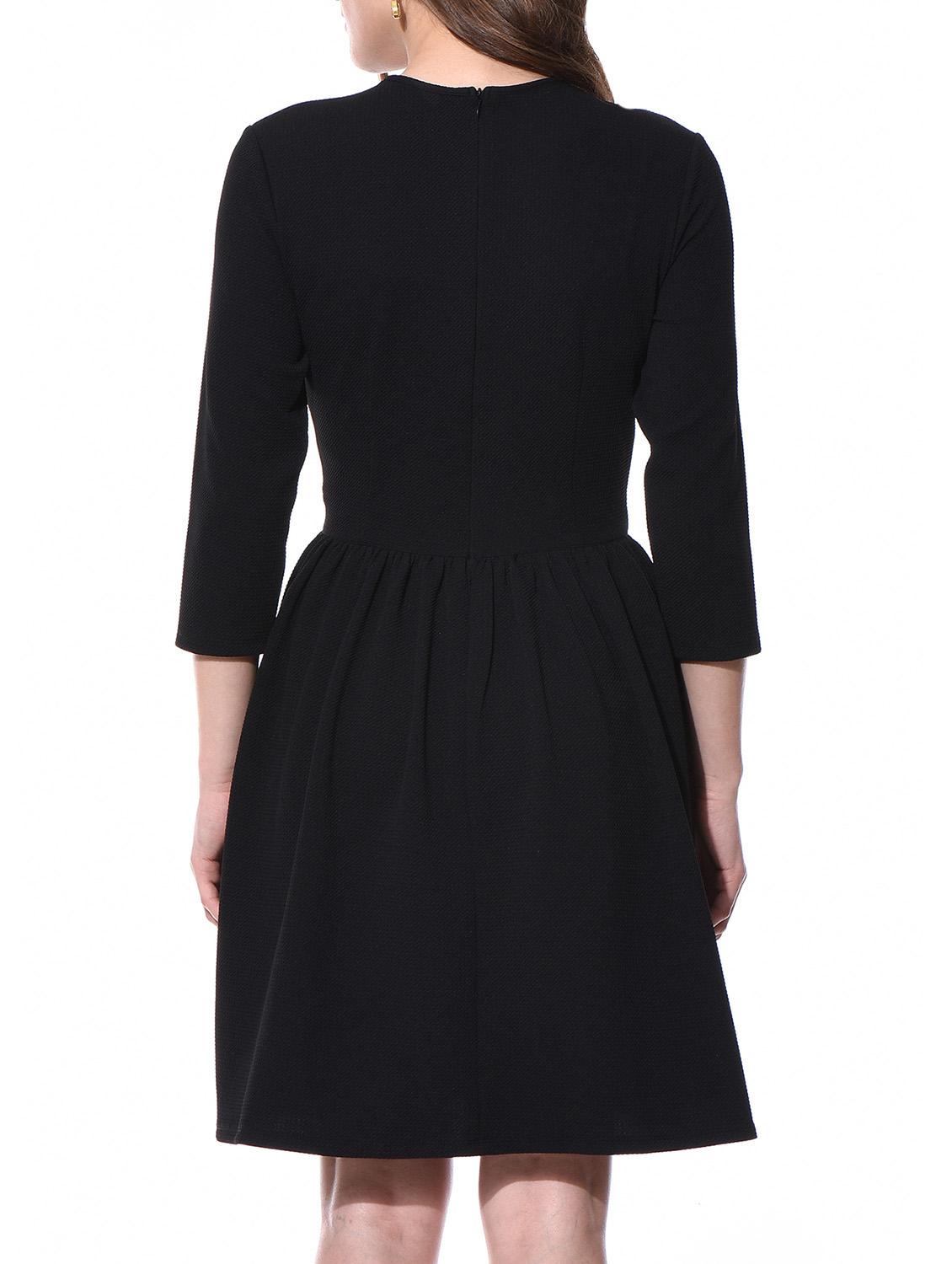 black polyester fit & flare dress - 10805978 - Zoom Image - 3