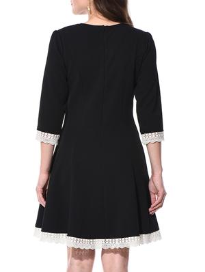 black polyester fit & flare dress - 10805983 - Standard Image - 3