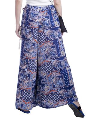 blue rayon palazzos - 10808166 - Standard Image - 3