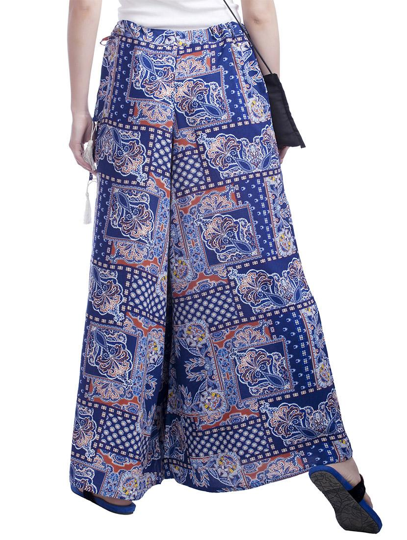 blue rayon palazzos - 10808166 - Zoom Image - 3