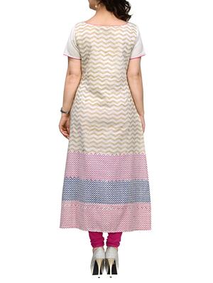 white flex cotton kurta - 10809471 - Standard Image - 3