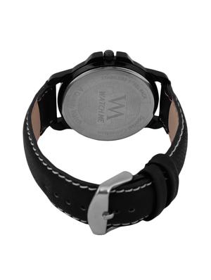 black leather analogue watch - 10809503 - Standard Image - 3