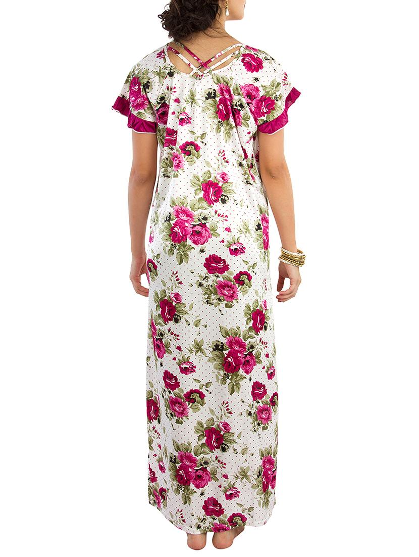 pink satin sleepshirts & nighty - 10809808 - Zoom Image - 3