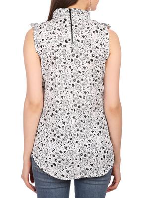 white crepe top - 10812942 - Standard Image - 3