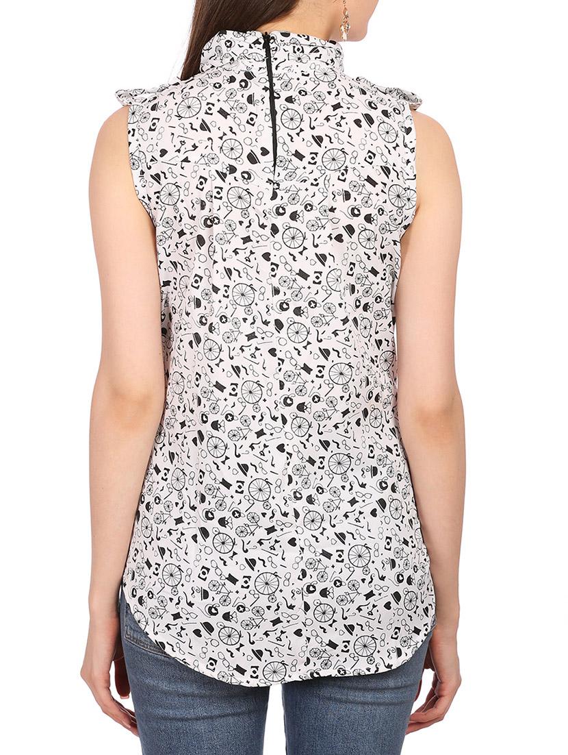 white crepe top - 10812942 - Zoom Image - 3