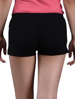 Black Cotton lycra Hot Pants - 1081302 - Standard Image - 3